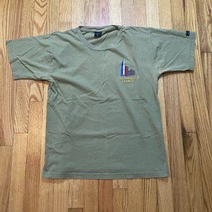 Vintage Strasbourg France T-Shirt Size Medium Embroidered Vacation RAYAR Green
